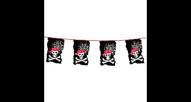 Boland Vlaggenlijn piraten - 10 meter - kunststof - vlaggentjes - doodshoofd