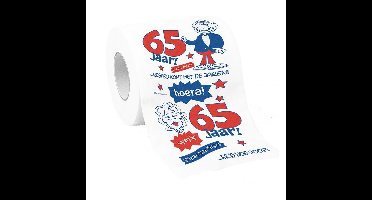Cadeau toiletpapier/wc-papier 65 jaar - 65e verjaardag - verjaardagscadeau - decoratie/versiering