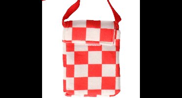 Carnaval feest schoudertasje Brabant - rood/wit geblokt - Brabantse vlag kleuren - Verkleed accessoi