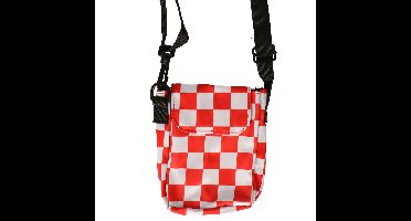 Carnaval feest schoudertasje Brabant - rood/wit geblokt - Brabantse vlag kleuren - Verkleed accessoi