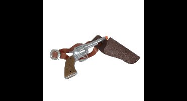 Carnaval verkleed Cowboy pistool - met holster - 22 cm - pistolen - kunststof
