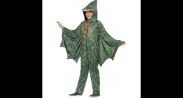 Carnaval verkleed kostuum dinosaurus - kinderen - onesie pak - groen