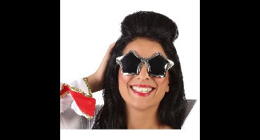 Carnaval/verkleed party bril Stars - Disco/Eighties thema - zilver - volwassenen