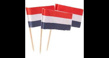 Cocktailprikkers/prikkertjes - vlag Nederland - 50x stuks - 13 cm - Holland supporters