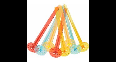 Cocktailstampers/roerders - kunststof - 8x stuks - gekleurd - 18 cm