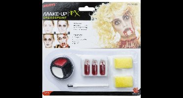 Complete horror zombie/vampier schmink set met bloedcapsules - Halloween verkleed accessoires