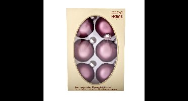 Cosy & trendy Kerstballen - 6x stuks - roze - glas - dia 7 cm - kerstversiering