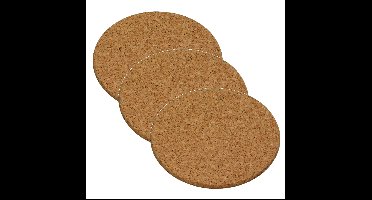 Cosy & Trendy Pannenonderzetters - 3x stuks - rond - kurk - 20 cm