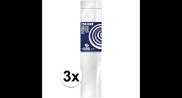 Crepe papier platte vellen - 3x - wit - 250 x 50 cm - Knutselen met papier - Knutselspullen