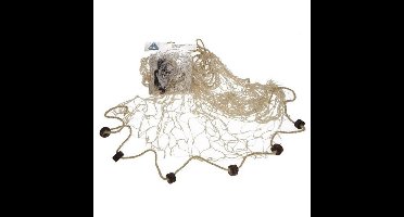Deco visnet met kurken - 200 x 150 cm - Naturel kleur - strand thema decoratie net
