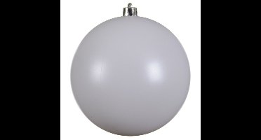 Decoris Kerstbal - wit - groot - 14 cm - kunststof - glans