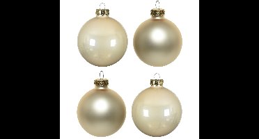 Decoris Kerstballen set - 10x - parel/champagne kleur - glas - 6 cm