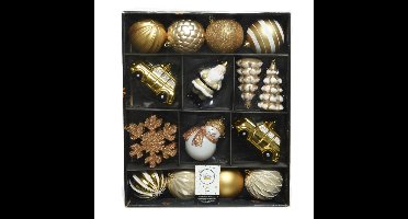 Decoris Kersthangers - 25x - goud/wit - onbreekbaar