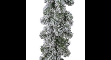 Dennenslinger guirlande - groen met sneeuw - kunststof - 270 cm