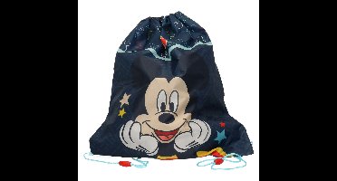 Disney Mickey Mouse gymtas/rugzak/rugtas voor kinderen - blauw - polyester - 44 x 37 cm