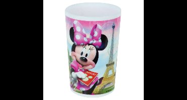 Disney Minnie Mouse beker - roze - 220 ml - kunststof - drinkbeker - kinderbeker