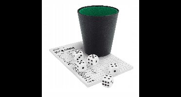 Dobbelset speelset - beker inclusief 5 dobbelstenen en scoreblok