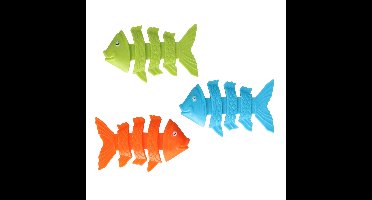 Duikringen vissen - 3x stuks - gekleurd - kunststof - duik spelletjes - zwembad speelgoed