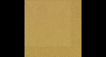 Duni Gouden tafel servetten - 20x stuks - 33 x 33 cm - Thema glitter and glamour