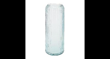 Excellent Houseware Cilindervaas glas - blauw - 15 x 37 cm