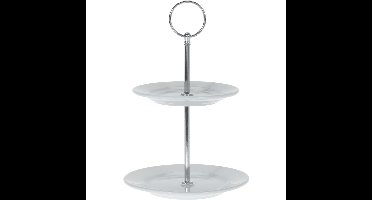 Excellent Houseware Etagere - 2 laags - porselein - 13 cm