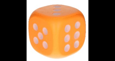 Foam Dobbelsteen - 12 cm - oranje - grote dobbelstenen - dobbelspel