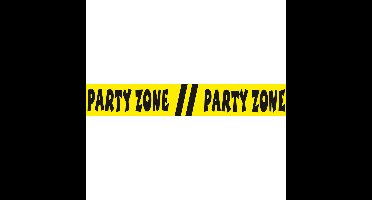 Folat Markeerlint party zone - 15 meter - geel/zwart - afzetlint feest versiering