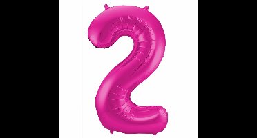 Folat Verjaardag Leeftijd folieballon - 2 jaar - roze - 86 cm - cijferballon groot