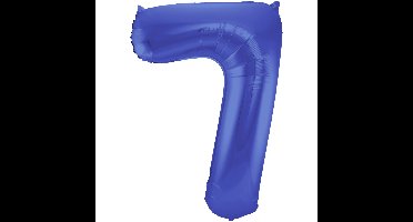 Folat Verjaardag Leeftijd folieballon - 7 jaar - blauw - 86 cm - cijferballon groot