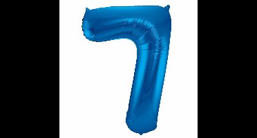 Folat Verjaardag Leeftijd folieballon - 7 jaar - blauw - 87 cm - cijferballon groot