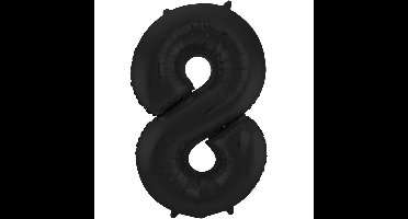 Folat Verjaardag Leeftijd folieballon - 8 jaar - zwart - 86 cm - cijferballon groot