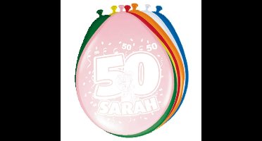 Folat Verjaardagsfeest ballonnen - 50 jaar - 24x stuks - multi - Sarah - versiering