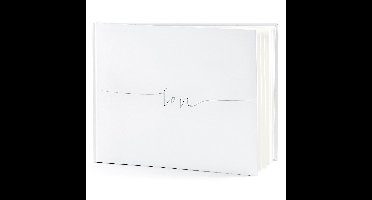 Gastenboek/receptieboek Love - Bruiloft - wit/zilver - 24 x 18,5 cm