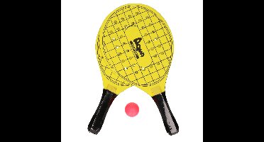 Gele beachball set met tennisracketprint buitenspeelgoed