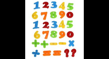 Gerimport Magnetische cijfers/rekenen set - regenboog kleuren - 4 cm