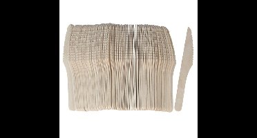 Gerimport Messen - bamboe - 80x stuks - naturel - 16 cm - verjaardag/camping/bbq