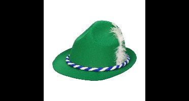 Groen/wit Tiroler Oktoberfest hoedje voor volwassenen