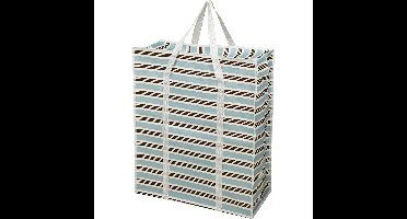 Grote opberg tas voor dekens/kussens/speelgoed - met rits - Retro kleuren mix - 55 x 27 x 65 cm