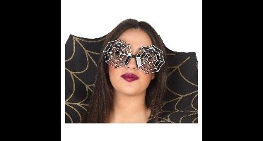 Halloween/horror spinnenweb bril - zwart - volwassenen - verkleed accessoire - zonnebril