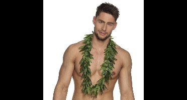 Hawaii slinger - 6x - groen - hawaii krans - cannabis bladeren - hawaii ketting