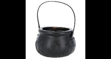 Heksenketel - zwart - D10 cm - kunststof - halloween - horror - kookpot
