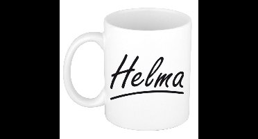 Helma Naam koffiemok - beker - met sierlijke letters - wit - 300 ml - Cadeau - Dames