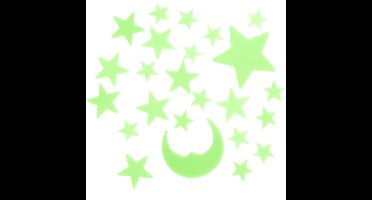 Home Deco Kids Glow in the dark Heelal - 24x stuks - groen - kinderkamer - decoratie