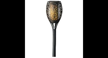 Horror decoratie solar LED vlam tuinfakkel zwart 61 cm