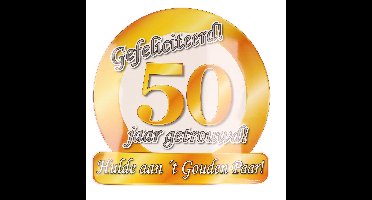 Huldebord 50 jaar getrouwd - jubileum - goud - bruiloft - versiering/feestartikelen - 50 cm