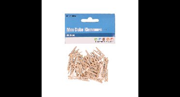 Humbert 40x mini decoratieve houten clips - 25mm - knijpers