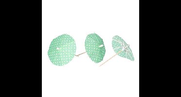 IJsparasols cocktailprikkers - 10x stuks - groen - 10 cm - decoratie prikkers - Feestelijk