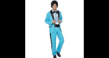 Jaren 80 kostuum - blauw - voor heren - colbert - broek - overhemd - polyester - 80s