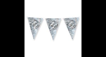 Jubileum 25 jaar getrouwd Vlaggetjes - Feestversiering - 10m - Folie - Dubbelzijdig