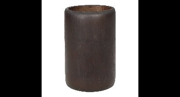 Kaarshouders/waxinelichthouders bamboe bruin 13 cm